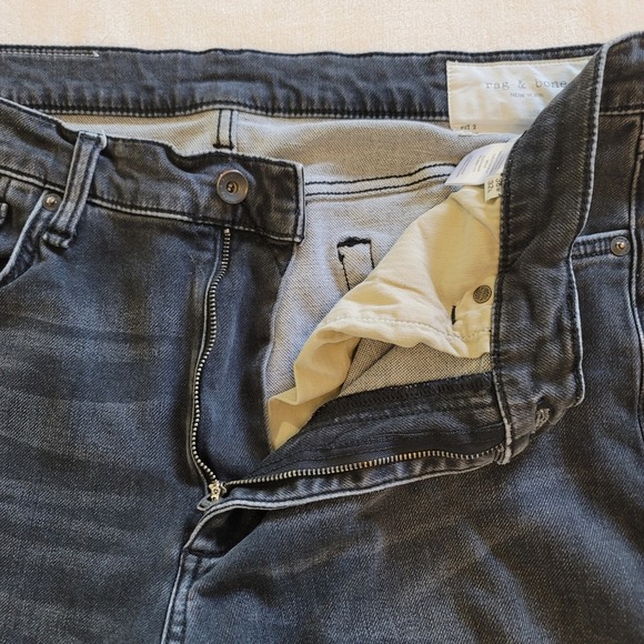 Rag & Bone Fit 2 Slim Mens 36x32 Loopback Denim Jeans Wylie Grey MED21F1223BBWY - Picture 8 of 16